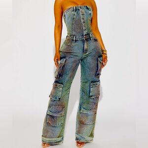 Loosing Touch Denim jumpsuit- Fashion Nova